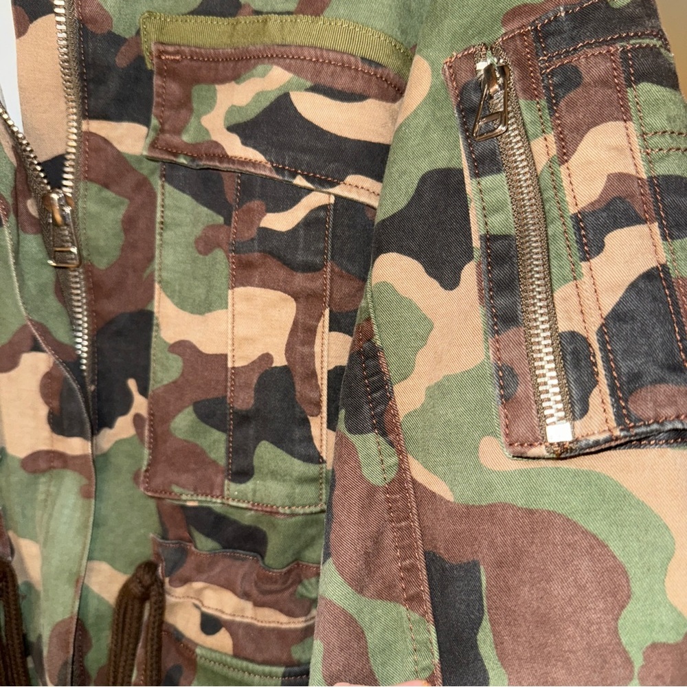 Veronica Beard Sumner Camouflage Utility Jacket Small  Cotton Canvas Retail $450 - Picture 7 of 11